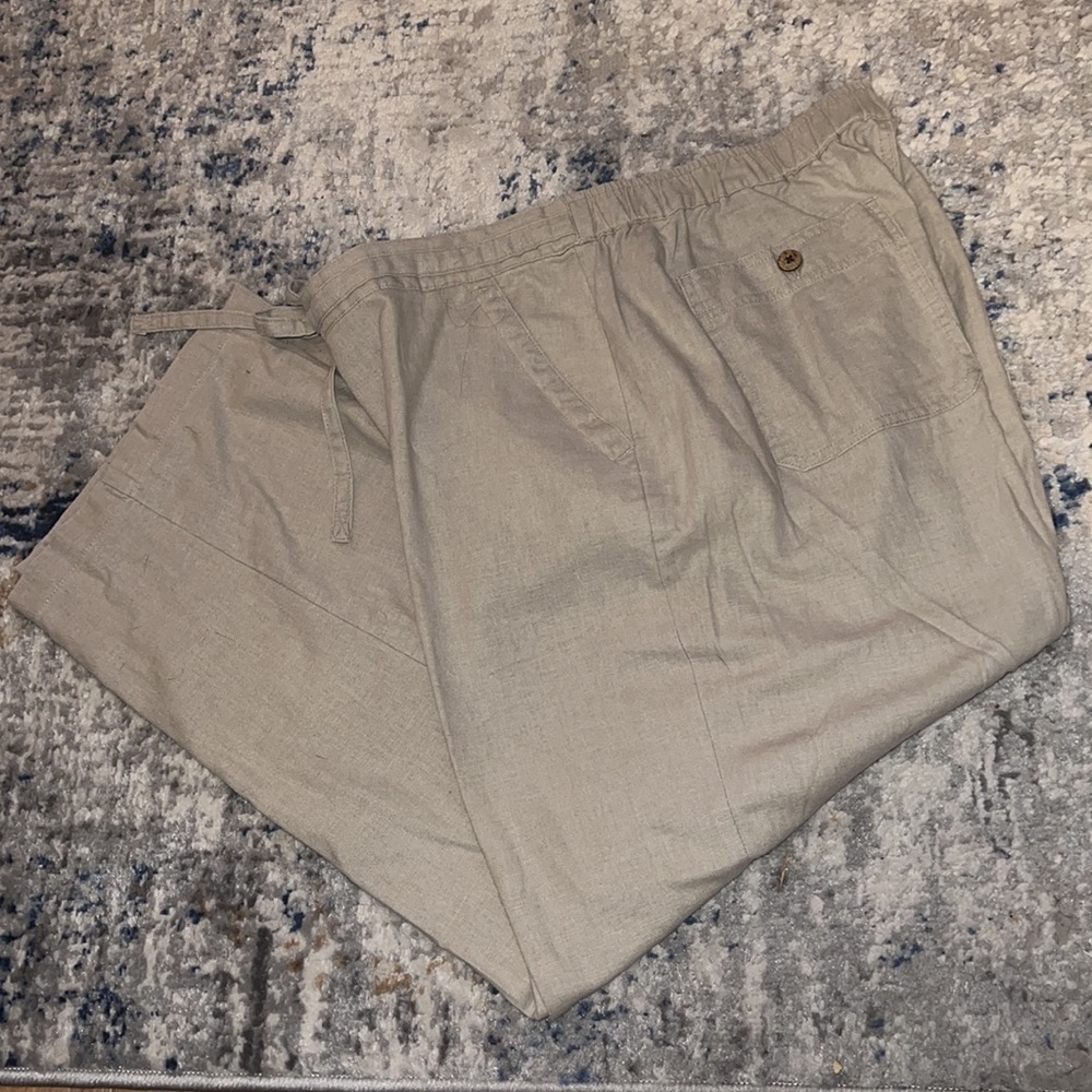 Cubavera‎ Linen blend drawstring / elastic waist casual men’s pants Sz XL 40-42